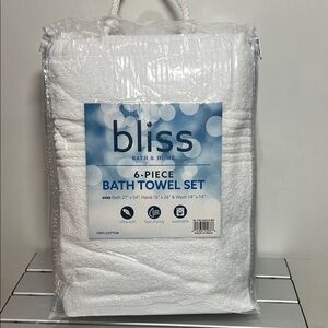 Bliss Bath & Home 6-Piece White Bath Towel Set